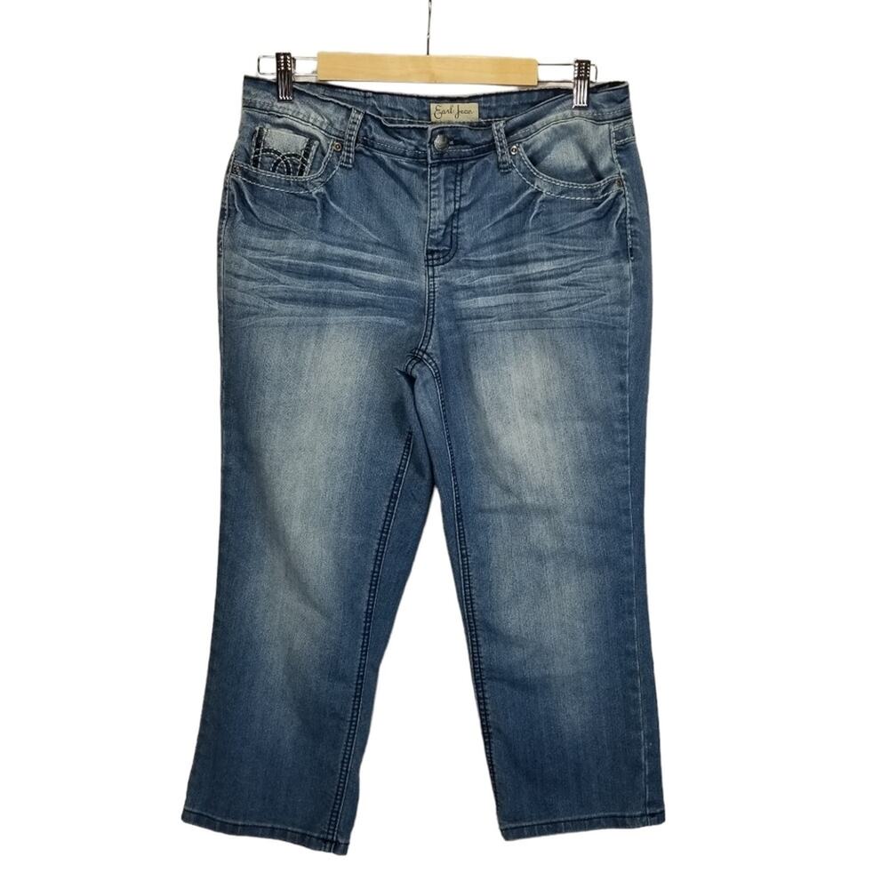 Earl Jeans Womens 10 Capri Jeans Straight leg loose fit Light Wash
